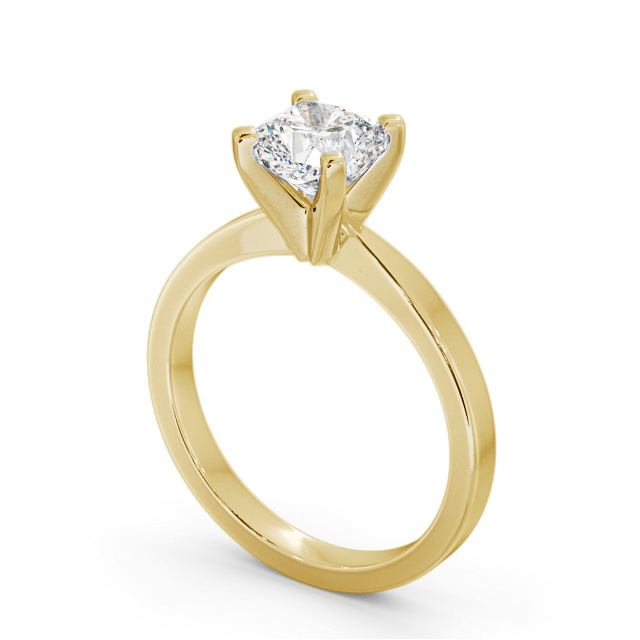 Cushion Diamond Engagement Ring 18K Yellow Gold Solitaire - Dillington ENCU22_YG_SIDE