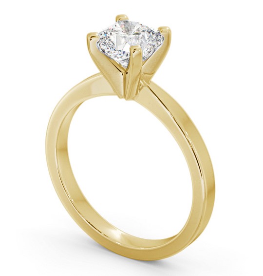 Cushion Diamond Square Prongs Engagement Ring 18K Yellow Gold Solitaire ENCU22_YG_THUMB1 