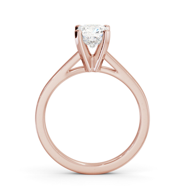 Cushion Diamond Engagement Ring 18K Rose Gold Solitaire - Illington ENCU23_RG_UP