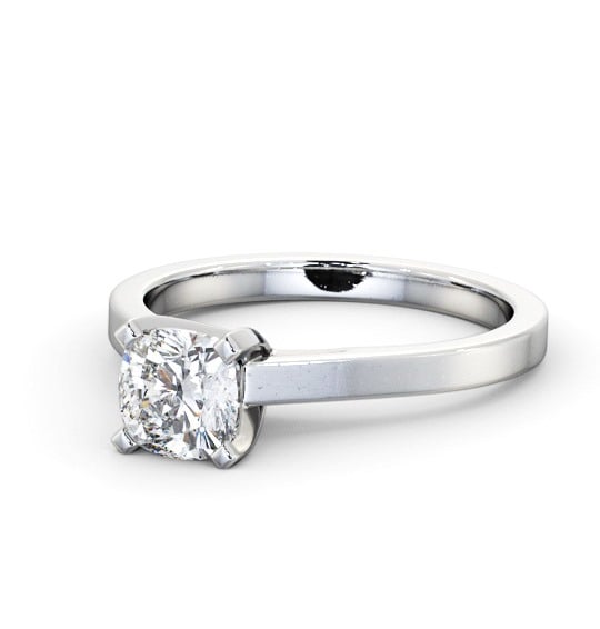 Cushion Diamond High Setting Engagement Ring Platinum Solitaire ENCU23_WG_THUMB2 