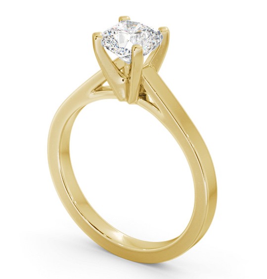 Cushion Diamond High Setting Engagement Ring 18K Yellow Gold Solitaire ENCU23_YG_THUMB1 