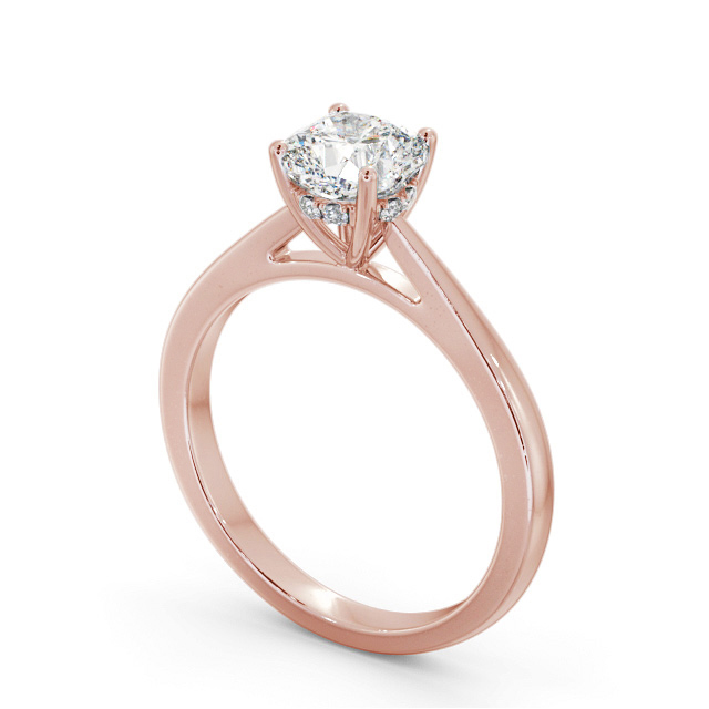 Cushion Diamond Engagement Ring 9K Rose Gold Solitaire - Hampeth ENCU25_RG_SIDE