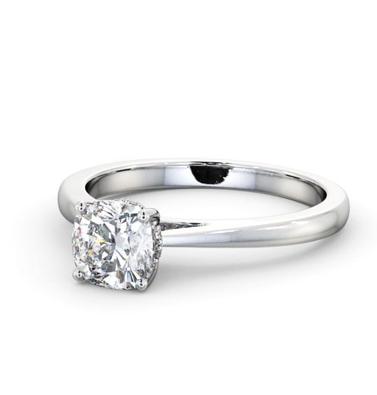  Cushion Diamond Engagement Ring Platinum Solitaire - Hampeth ENCU25_WG_THUMB2 