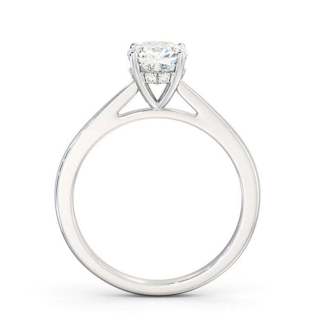 Cushion Diamond Engagement Ring Platinum Solitaire - Hampeth ENCU25_WG_UP