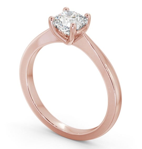 Cushion Diamond Low Setting Engagement Ring 18K Rose Gold Solitaire ENCU26_RG_THUMB1 