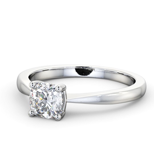 Cushion Diamond Low Setting Engagement Ring 18K White Gold Solitaire ENCU26_WG_THUMB2 
