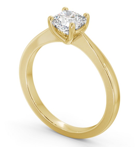 Cushion Diamond Low Setting Engagement Ring 18K Yellow Gold Solitaire ENCU26_YG_THUMB1