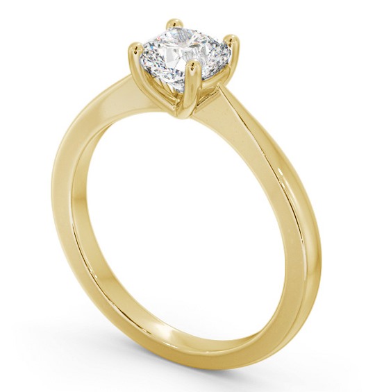 Cushion Diamond Low Setting Engagement Ring 18K Yellow Gold Solitaire ENCU26_YG_THUMB1 