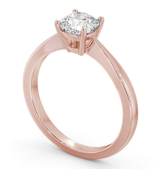 Cushion Diamond Tapered Band Engagement Ring 18K Rose Gold Solitaire ENCU27_RG_THUMB1