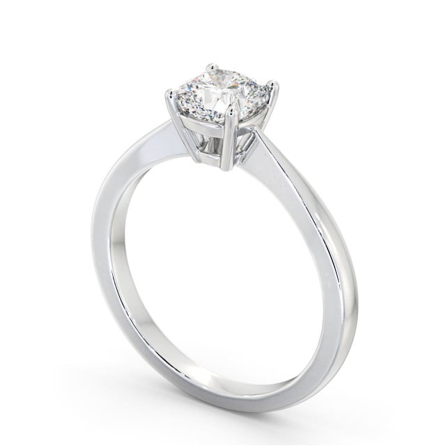Cushion Diamond Engagement Ring Platinum Solitaire - Elsdon ENCU27_WG_SIDE