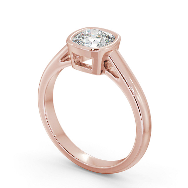 Cushion Diamond Engagement Ring 18K Rose Gold Solitaire - Gleaston ENCU28_RG_SIDE