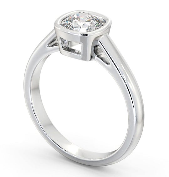  Cushion Diamond Engagement Ring Platinum Solitaire - Gleaston ENCU28_WG_THUMB1 