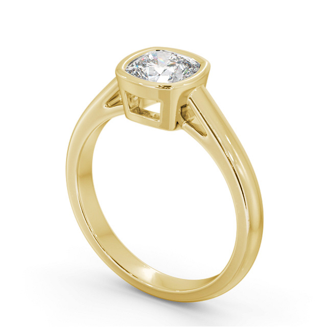 Cushion Diamond Engagement Ring 18K Yellow Gold Solitaire - Gleaston ENCU28_YG_SIDE