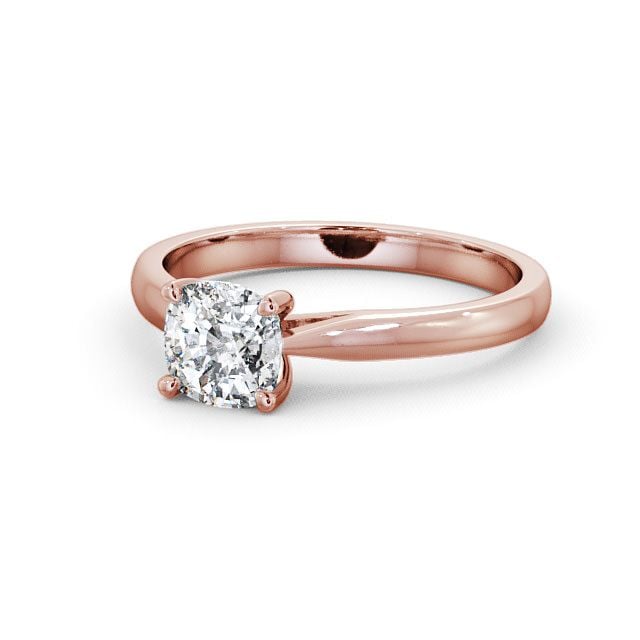Cushion Diamond Engagement Ring 18K Rose Gold Solitaire - Ebdon ENCU2_RG_FLAT