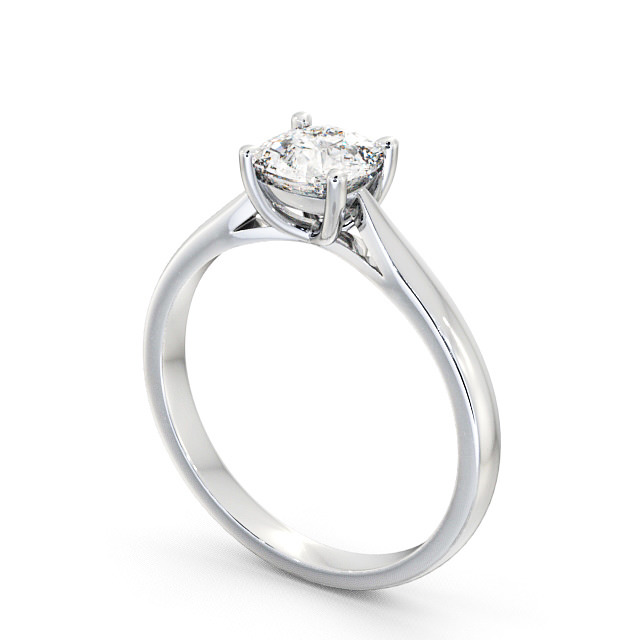 Cushion Diamond Engagement Ring 9K White Gold Solitaire - Ebdon