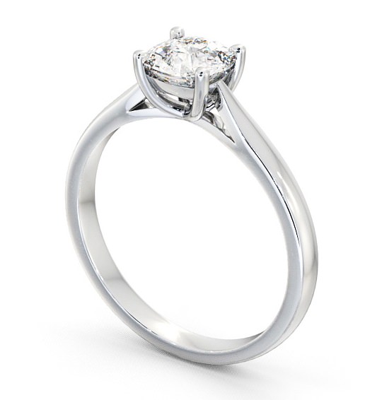 Cushion Diamond 4 Prong Engagement Ring 18K White Gold Solitaire ENCU2_WG_THUMB1