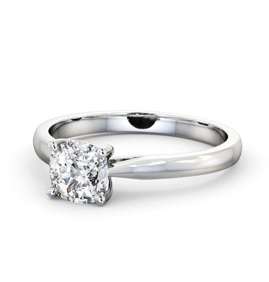 Cushion Diamond 4 Prong Engagement Ring Platinum Solitaire ENCU2_WG_THUMB2 