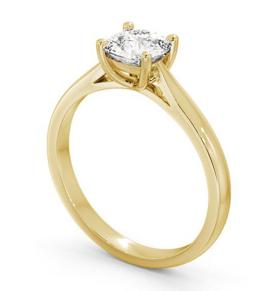 Cushion Diamond 4 Prong Engagement Ring 18K Yellow Gold Solitaire ENCU2_YG_THUMB1 