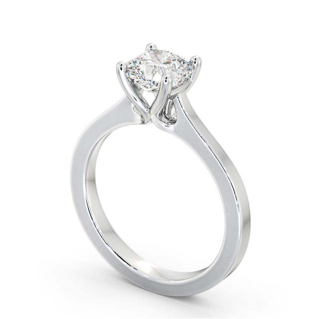 Cushion Diamond Engagement Ring Platinum Solitaire - Brumby ENCU30_WG_SIDE