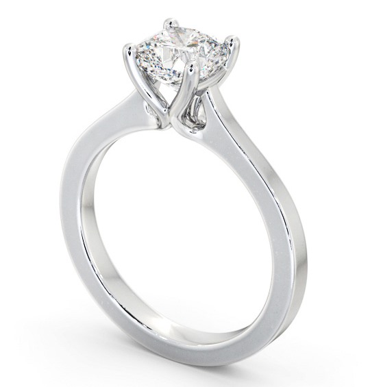 Cushion Diamond Elevated Setting Engagement Ring Platinum Solitaire ENCU30_WG_THUMB1