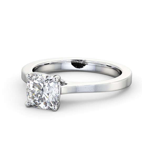 Cushion Diamond Elevated Setting Engagement Ring 18K White Gold Solitaire ENCU30_WG_THUMB2 