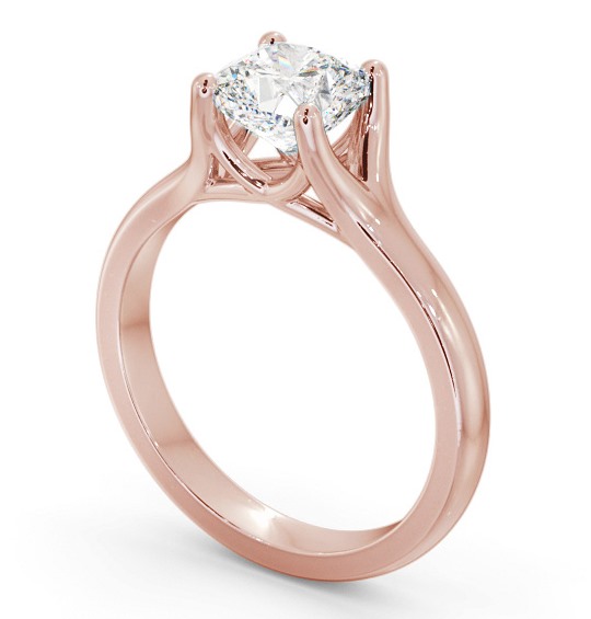 Cushion Diamond Split Trellis Design Engagement Ring 9K Rose Gold Solitaire ENCU31_RG_THUMB1