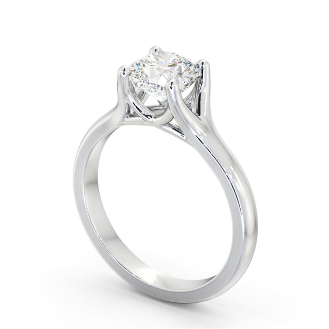 Cushion Diamond Engagement Ring Palladium Solitaire - Gonila ENCU31_WG_SIDE