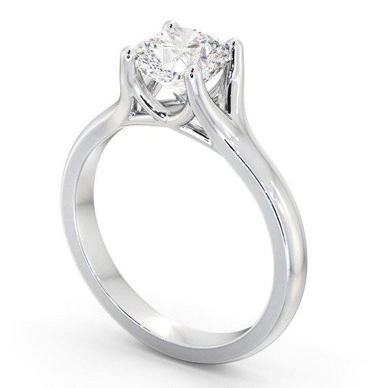 Cushion Diamond Split Trellis Design Engagement Ring 18K White Gold Solitaire ENCU31_WG_THUMB1