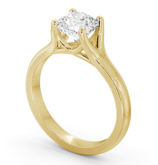 Cushion Diamond Split Trellis Design Engagement Ring 18K Yellow Gold Solitaire ENCU31_YG_THUMB1