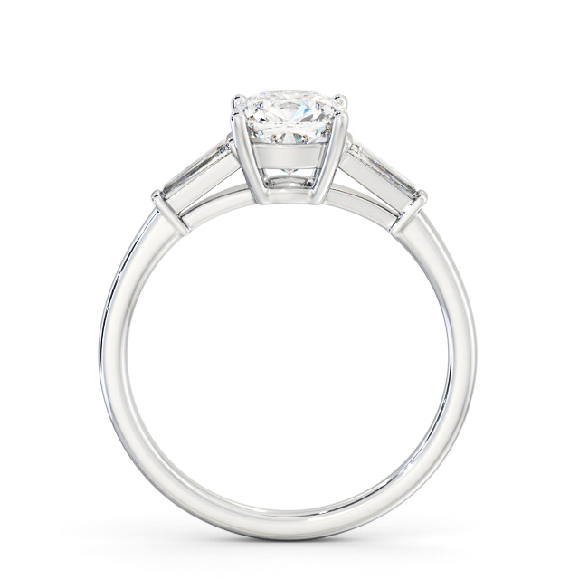 Cushion Diamond Engagement Ring Palladium Solitaire With Side Stones - Clemons ENCU31S_WG_UP
