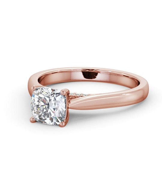  Cushion Diamond Engagement Ring 18K Rose Gold Solitaire - Fiorenza ENCU33_RG_THUMB2 