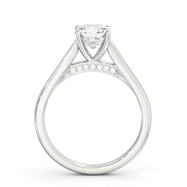 Cushion Diamond Engagement Ring Platinum Solitaire - Fiorenza ENCU33_WG_UP