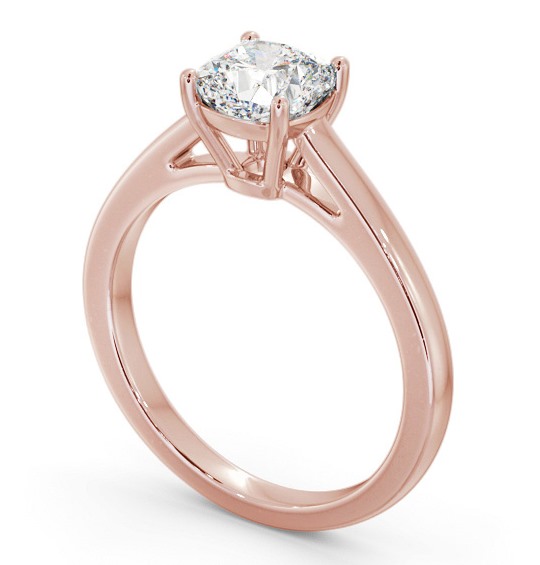 Cushion Diamond Box Style Setting Engagement Ring 18K Rose Gold Solitaire ENCU34_RG_THUMB1