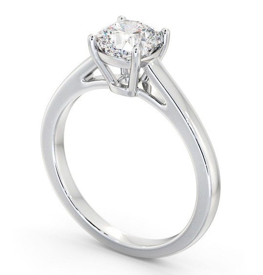 Cushion Diamond Box Style Setting Engagement Ring Platinum Solitaire ENCU34_WG_THUMB1 