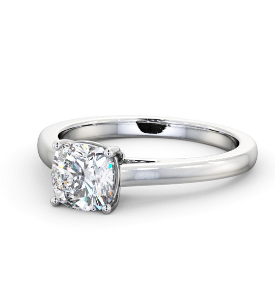 Cushion Diamond Box Style Setting Engagement Ring 18K White Gold Solitaire ENCU34_WG_THUMB2 