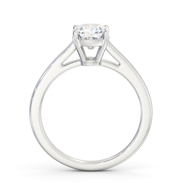 Cushion Diamond Engagement Ring Platinum Solitaire - Braceby ENCU34_WG_UP