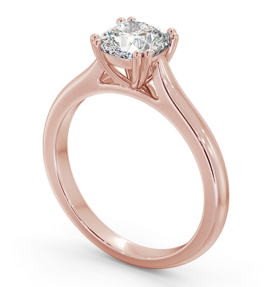 Cushion Diamond Engagement Ring 9K Rose Gold Solitaire - Brandsby ENCU35_RG_THUMB1