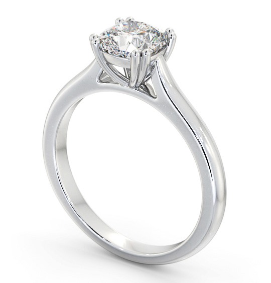 Cushion Diamond 8 Prong Engagement Ring 18K White Gold Solitaire ENCU35_WG_THUMB1 