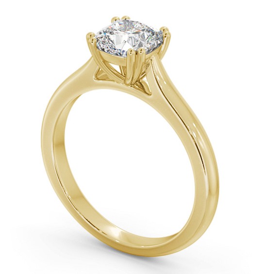  Cushion Diamond Engagement Ring 18K Yellow Gold Solitaire - Brandsby ENCU35_YG_THUMB1 