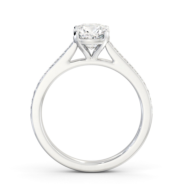 Cushion Diamond Engagement Ring Palladium Solitaire With Side Stones - Alsabri ENCU35S_WG_UP