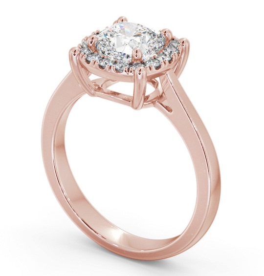 Halo Cushion Diamond Cluster Engagement Ring 18K Rose Gold ENCU37_RG_THUMB1