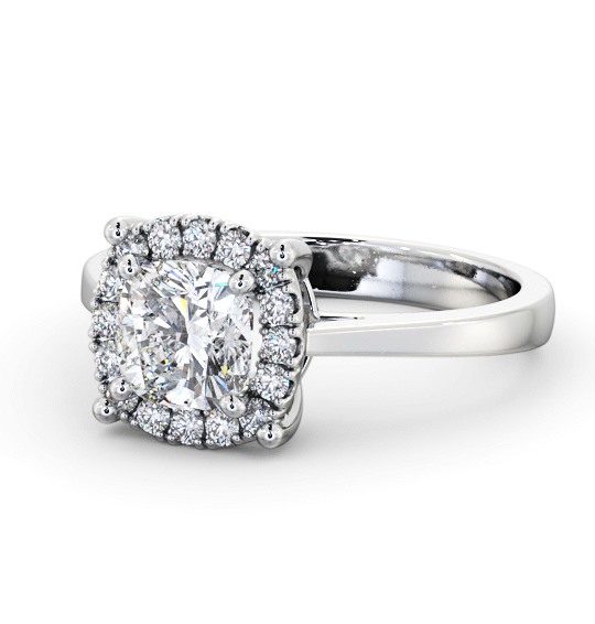  Halo Cushion Diamond Engagement Ring 18K White Gold - Fernanda ENCU37_WG_THUMB2 