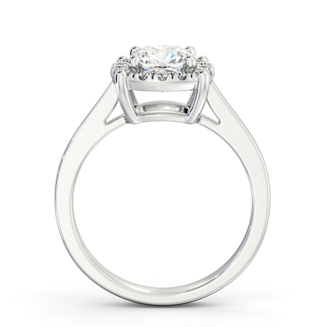 Halo Cushion Diamond Engagement Ring 18K White Gold - Fernanda ENCU37_WG_UP