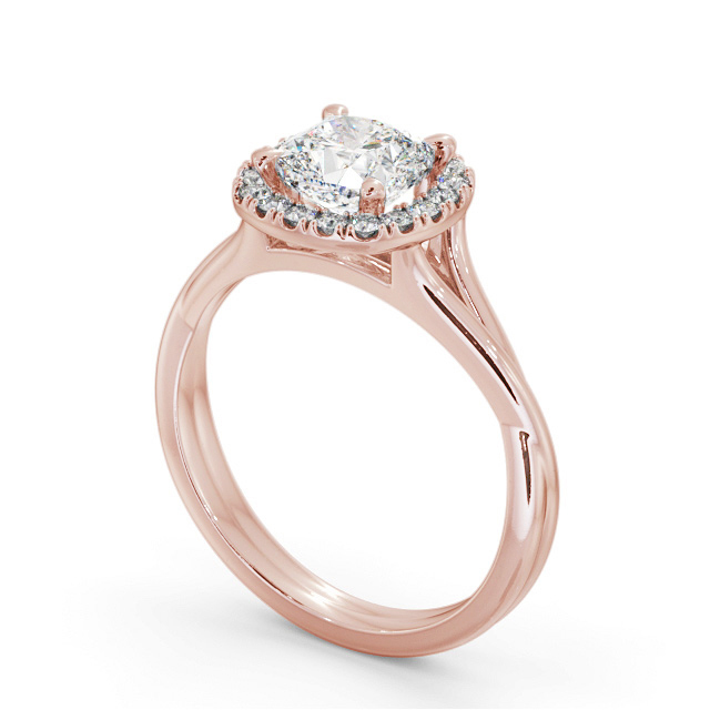 Halo Cushion Diamond Engagement Ring 18K Rose Gold - Nydia ENCU38_RG_SIDE