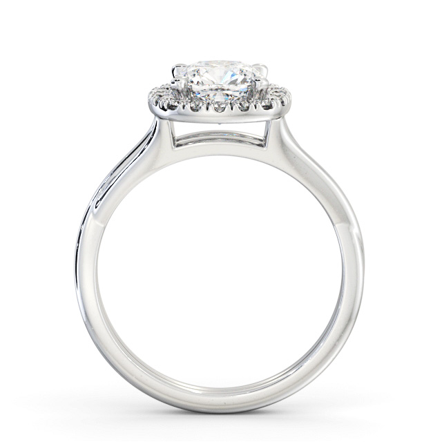 Halo Cushion Diamond Engagement Ring Platinum - Nydia ENCU38_WG_UP