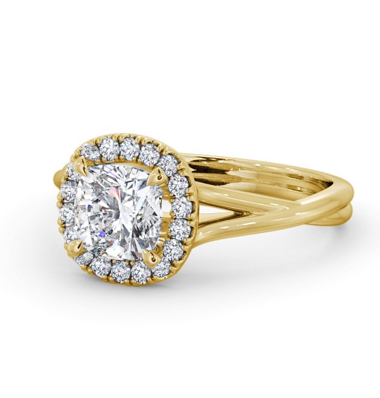  Halo Cushion Diamond Engagement Ring 9K Yellow Gold - Nydia ENCU38_YG_THUMB2 