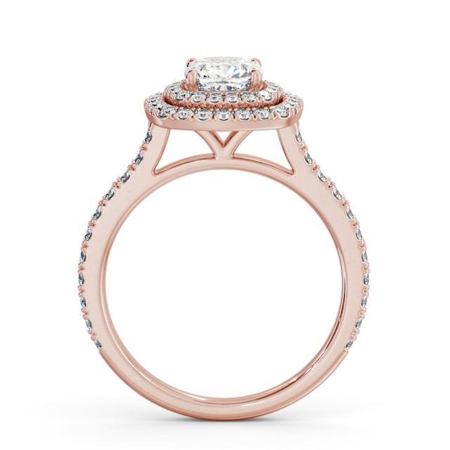 Halo Cushion Diamond Engagement Ring 9K Rose Gold - Kimcoe ENCU39_RG_UP