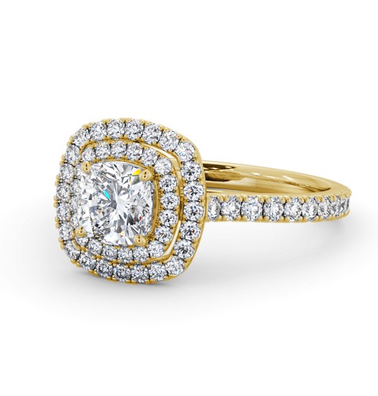  Halo Cushion Diamond Engagement Ring 9K Yellow Gold - Kimcoe ENCU39_YG_THUMB2 