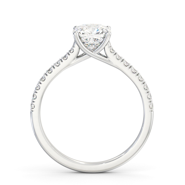 Cushion Diamond Engagement Ring Palladium Solitaire With Side Stones - Misha ENCU39S_WG_UP