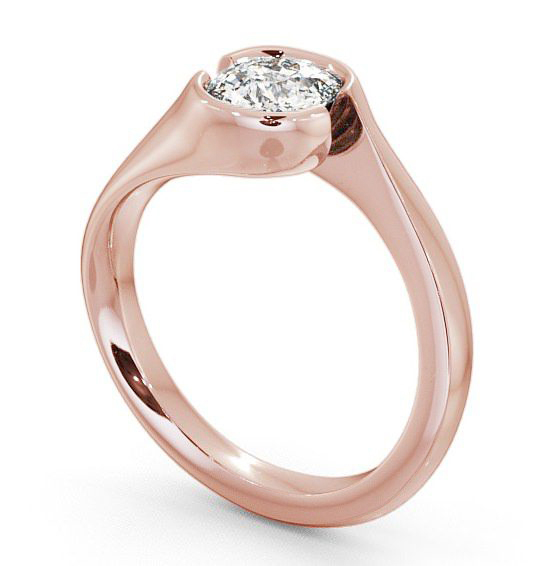 Cushion Diamond Open Bezel Engagement Ring 18K Rose Gold Solitaire ENCU3_RG_THUMB1 